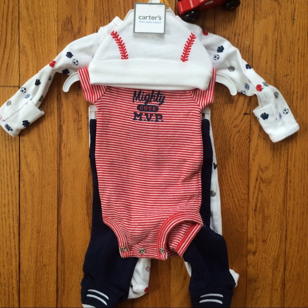 NWT Carter’s Newborn 4 Piece Boys Baseball Set